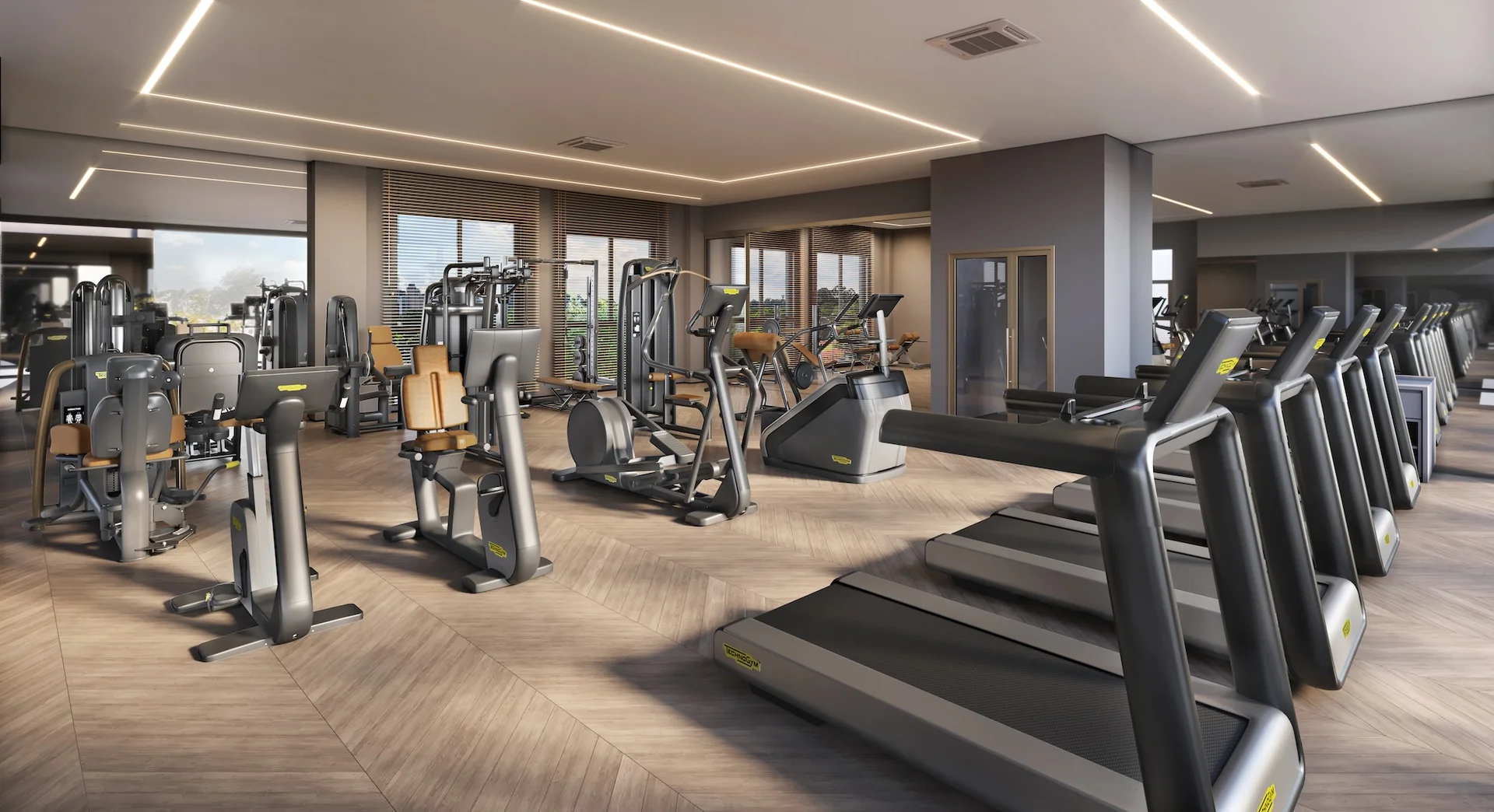 Academia com equipamentos Technogym do Bueno Brandão 257