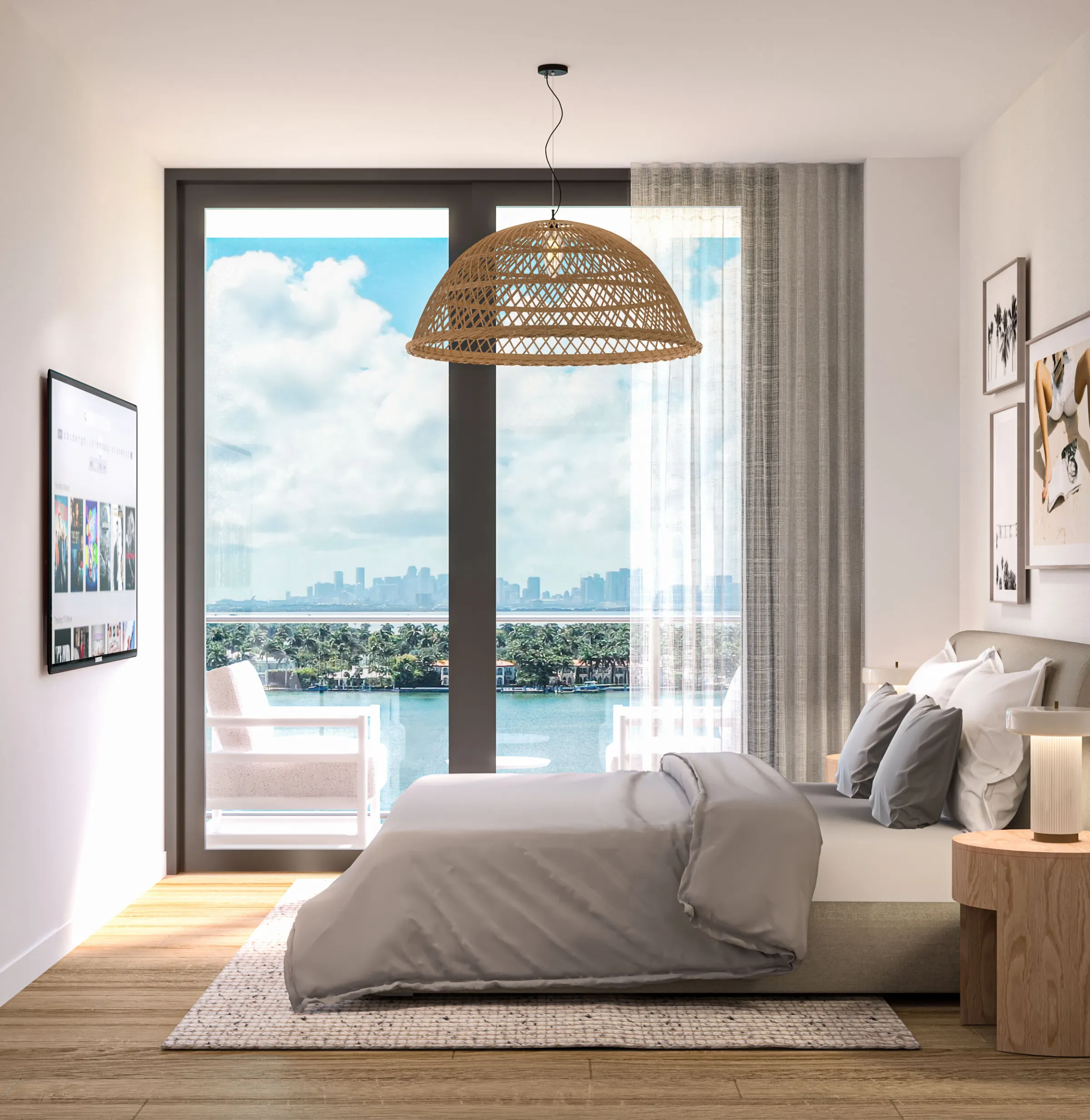 Primary bedroom at Ella Miami Beach