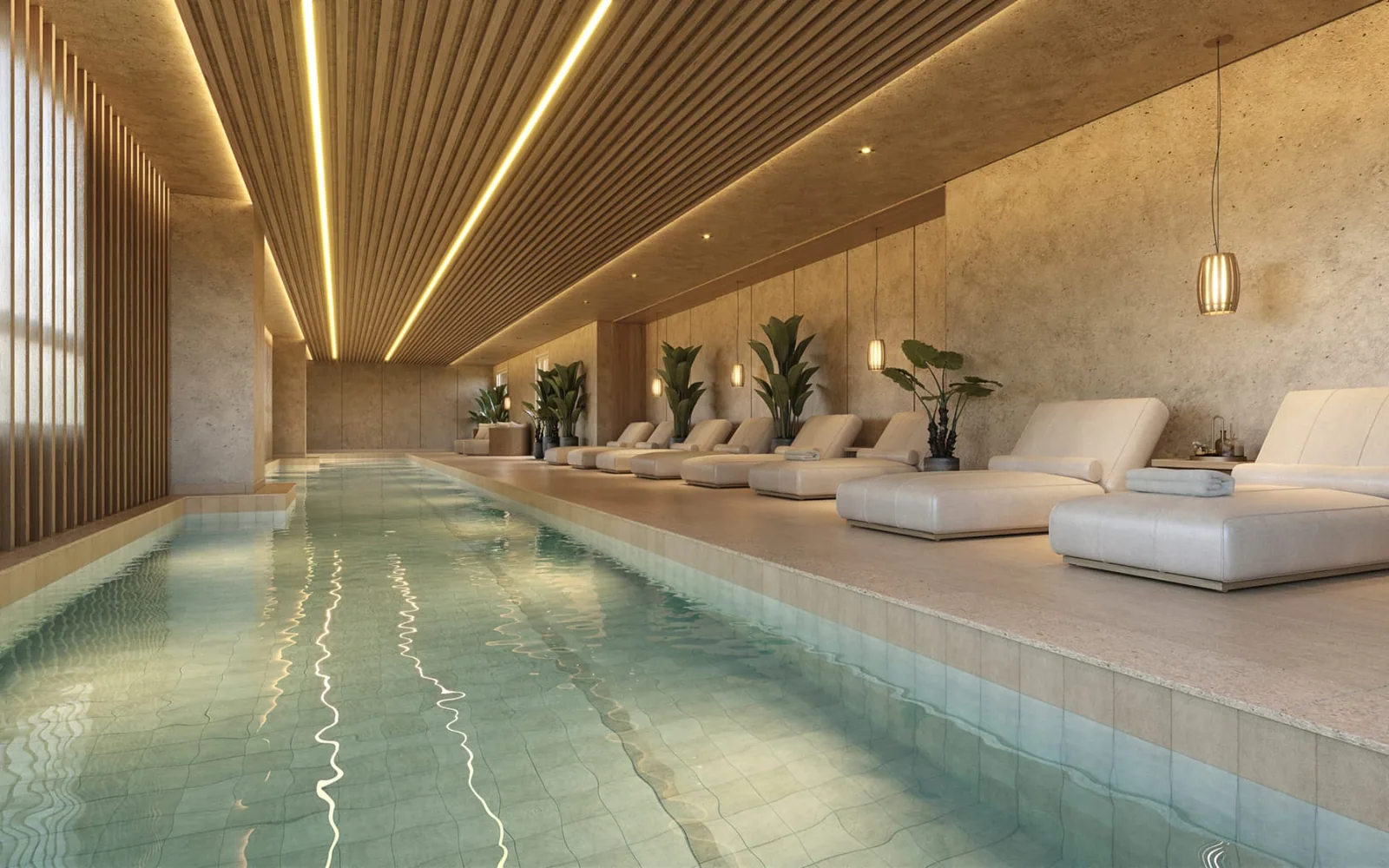 Piscina coberta de 25 m com raia do The Selection Moema, em Moema, São Paulo
