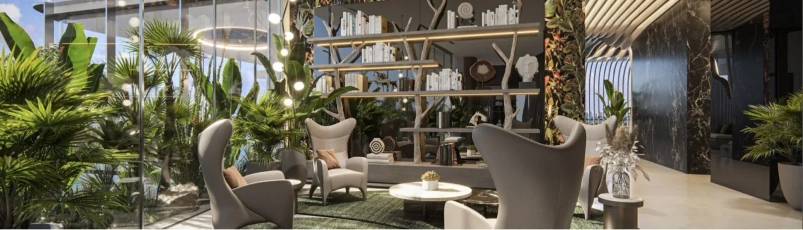 Co-working lounge and social area at Aria Reserve Miami