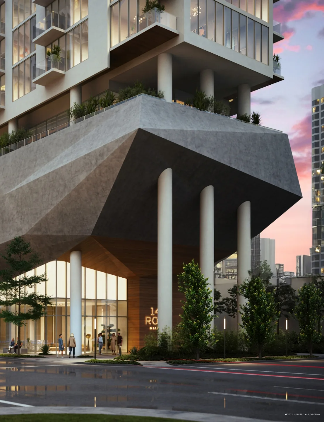 Covered arrival and drop-off at 14 ROC Miami