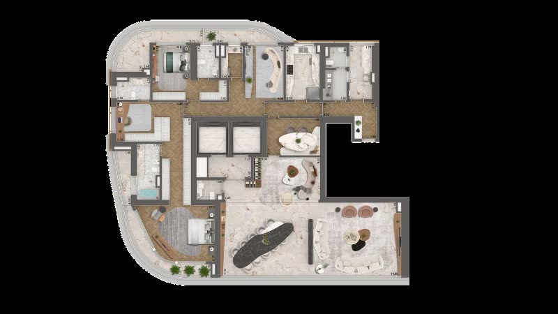 Planta de apartamento de 339 m² do Epic Jardim Europa, do material oficial