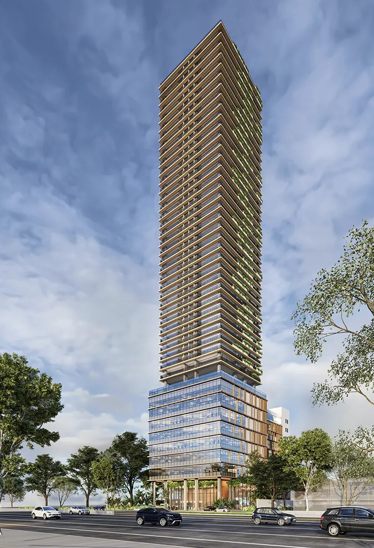 Fachada da torre do VISAR Jardim Europa, empreendimento de alto padrão no Jardim Europa, em São Paulo