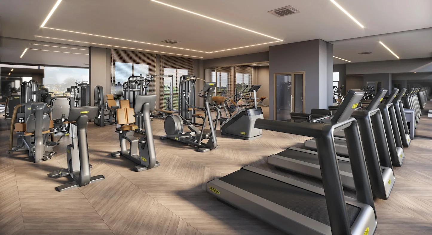 Área de musculação e cardio da academia do Bueno Brandão 257