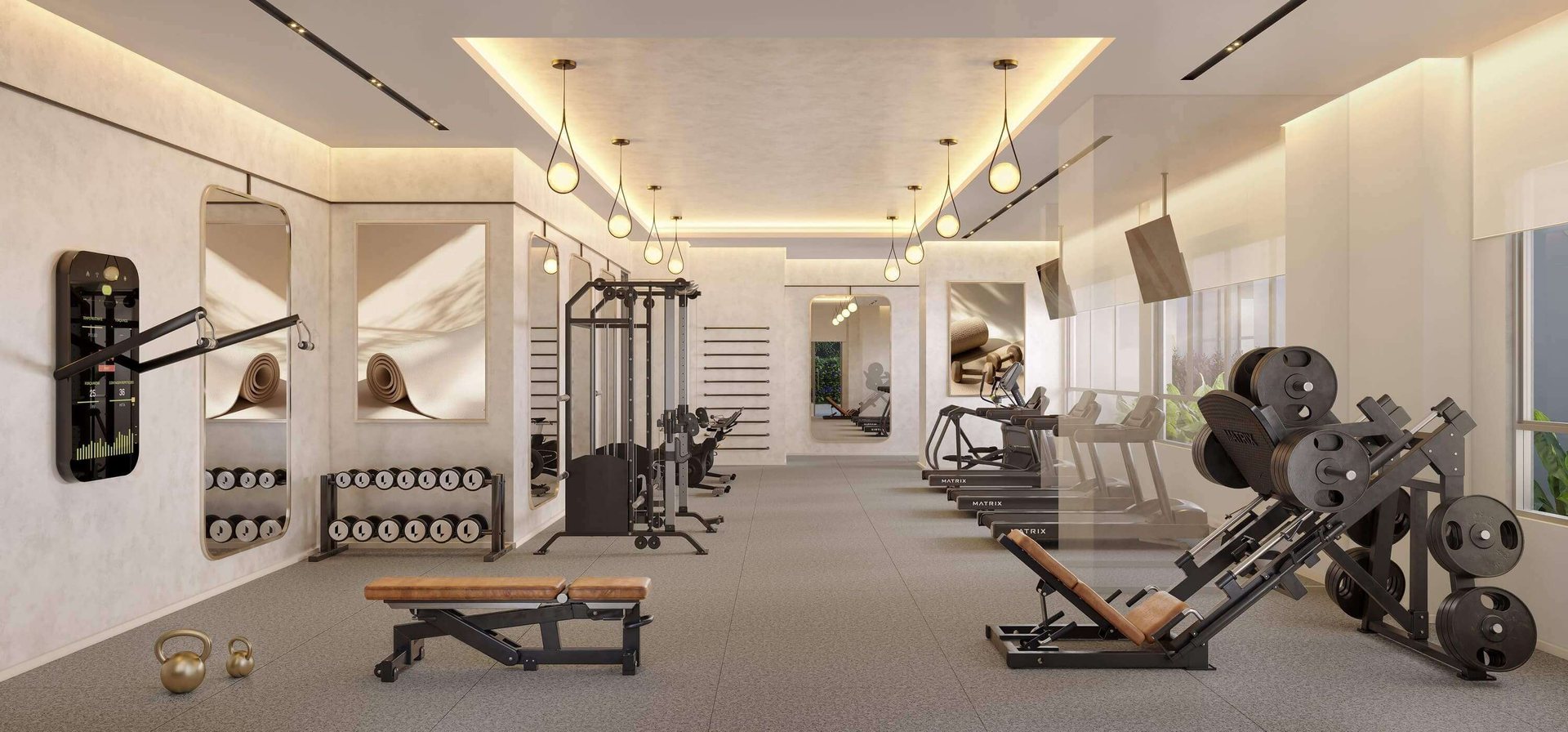 The Gym by Matrix do Wellness Chácara Santo Antônio, academia equipada com esteiras, área de peso livre e espelhos de parede inteira