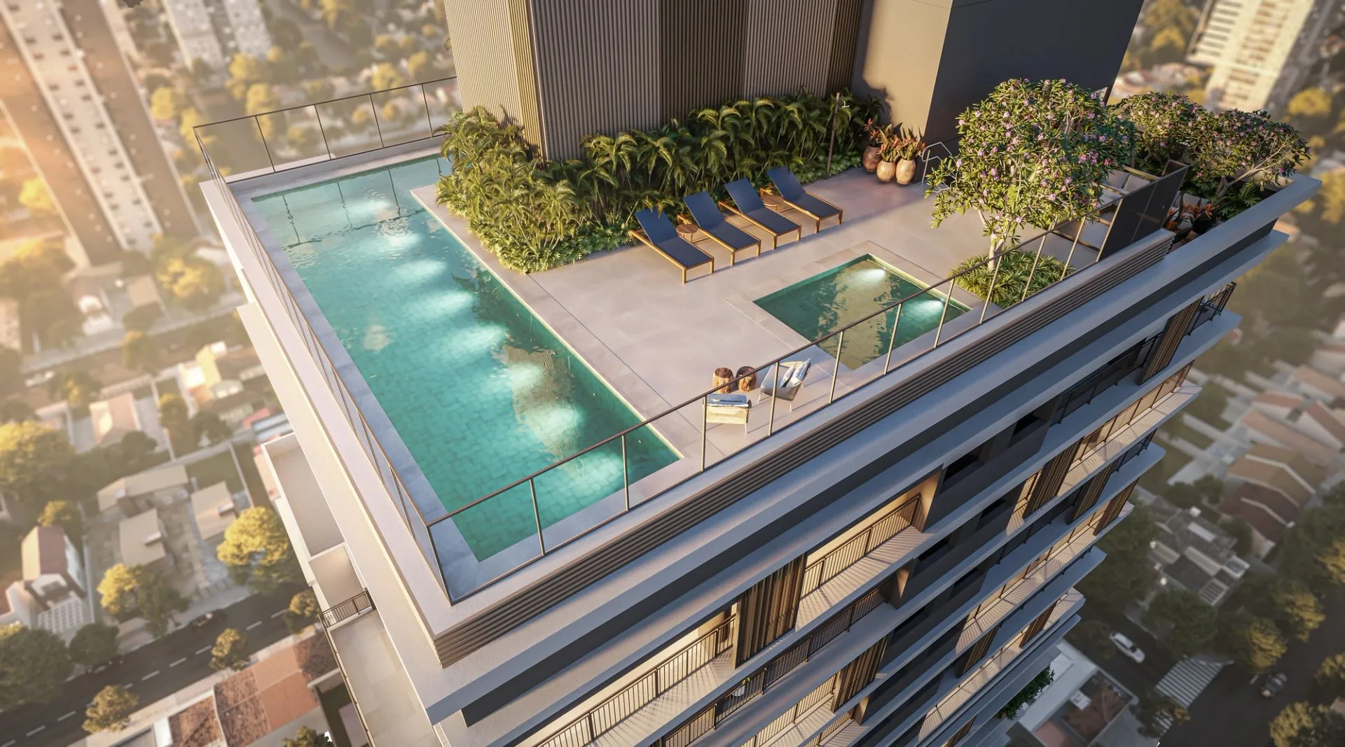 Piscina do Essência Brasileira by Haus Mitre, empreendimento da Mitre em Pinheiros, São Paulo