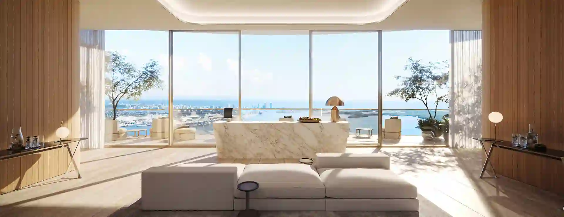 Yoga and wellness arrival area at 1428 Brickell