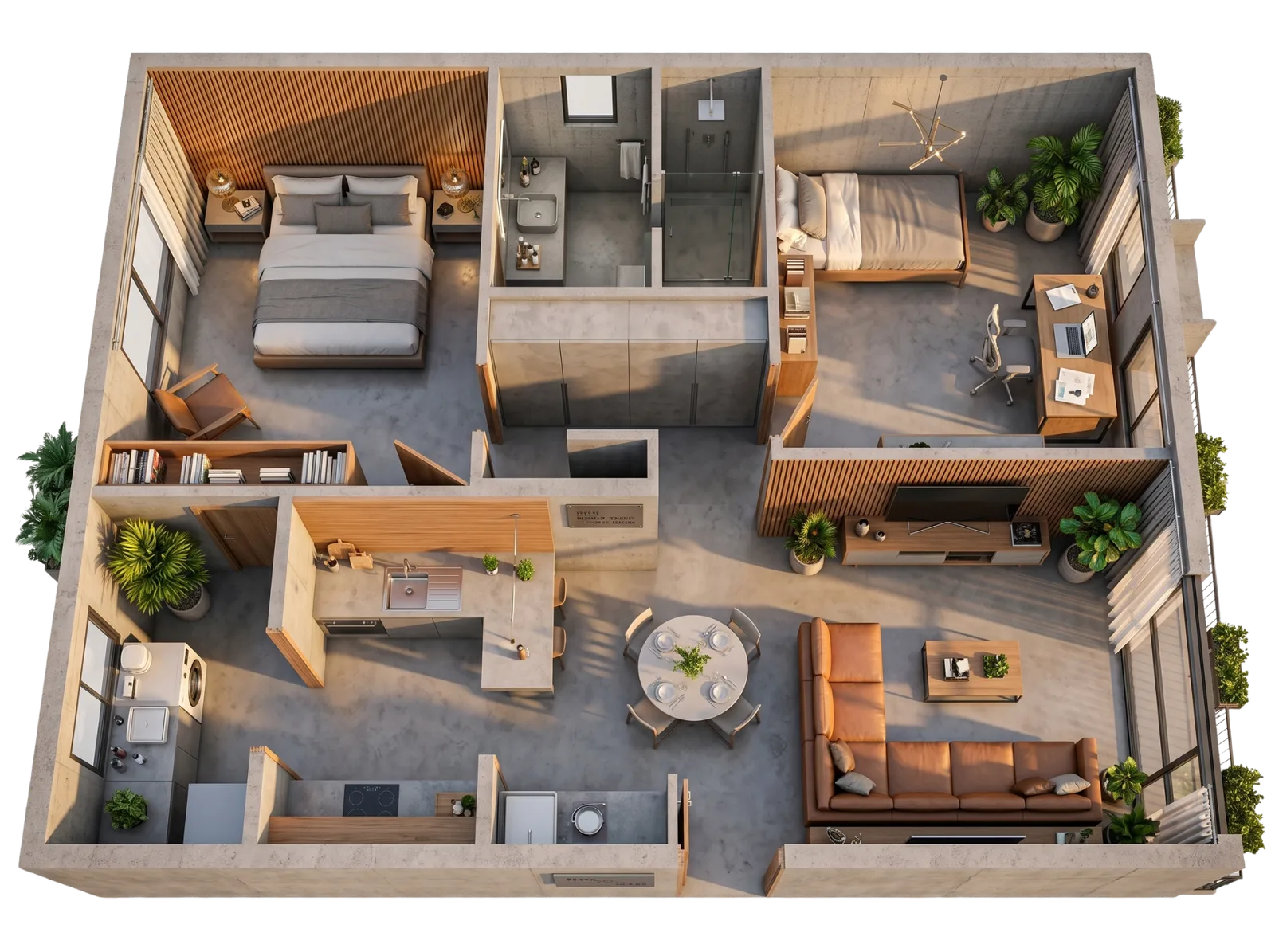 Planta da tipologia Classic de 86 m² do Oscar 2525, com 2 dormitórios sendo 1 suíte, living integrado à varanda e 1 vaga