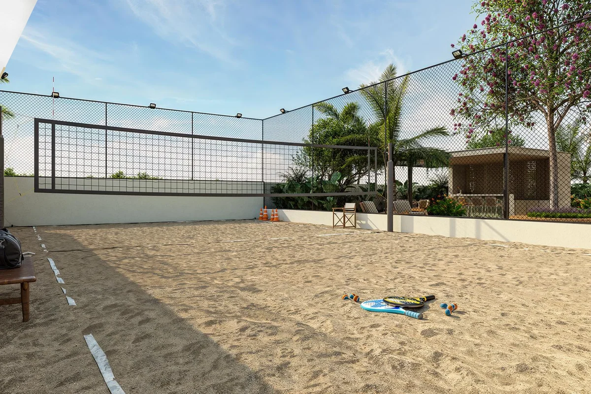Quadra de beach tennis do Bosque Alphagran
