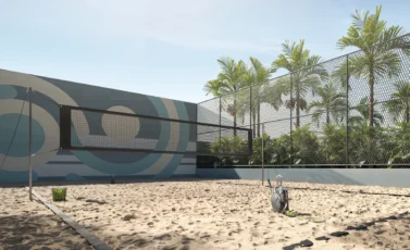 Quadra de beach tennis do Duo Stay Residence