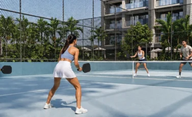 Quadra de pickleball do Duo Stay Residence