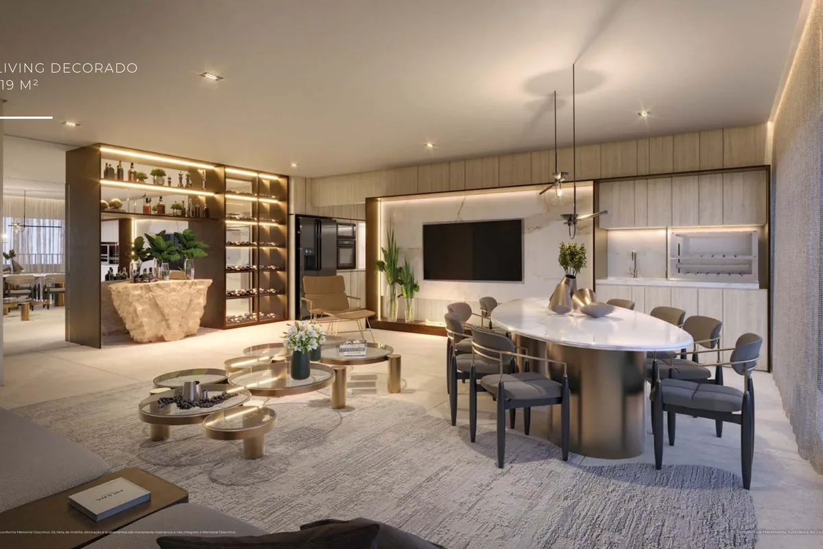 Living do apartamento decorado de 119 m² do Open View 47, com interiores de Paula Aveiro